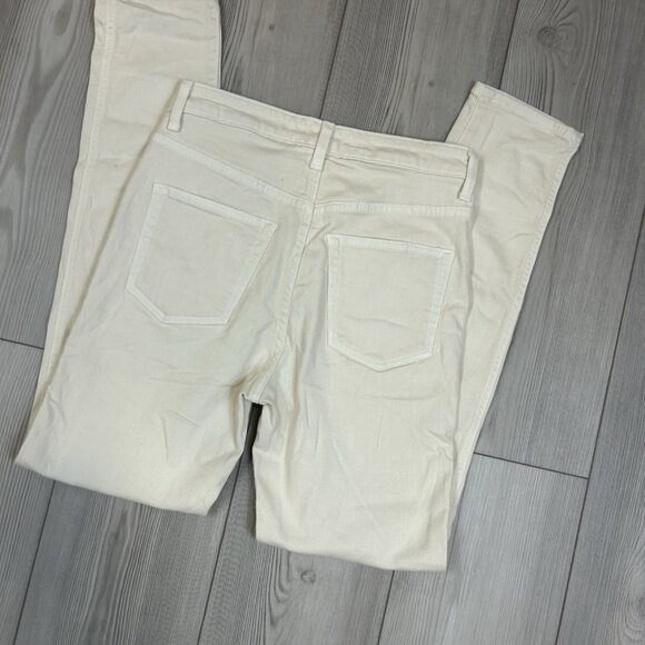 Khaite Authentic Solid Bone White Ivory Vanessa High Rise Slim Skinny Jeans 26 - Picture 8 of 12